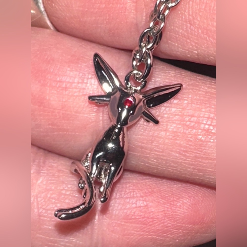 925 Sterling Silver Pokemon Espeon Pendant Unisex Necklace Pocket Monsters Anime - Picture 6 of 6